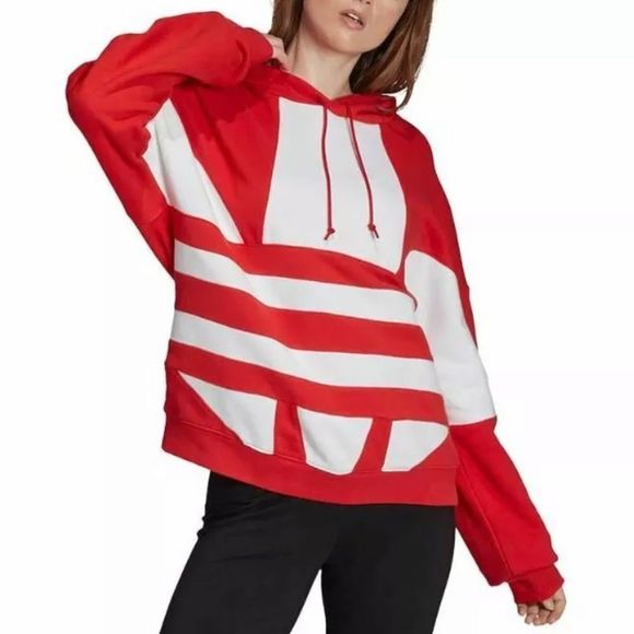 adidas Sweaters - Adidas Originals Large Trefoil Logo Hoodie Womens Sweatshirt